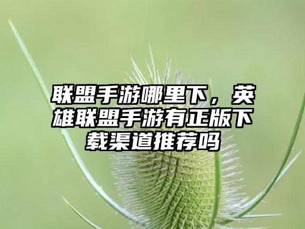 联盟手游哪里下，英雄联盟手游有正版下载渠道推荐吗