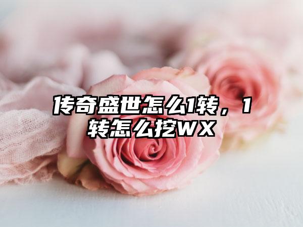 传奇盛世怎么1转，1转怎么挖WX