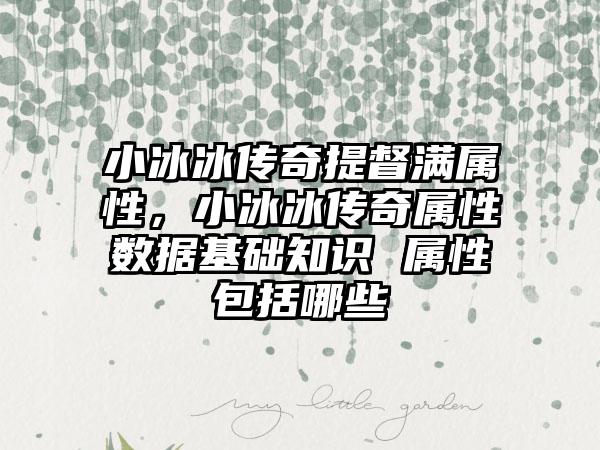 小冰冰传奇提督满属性，小冰冰传奇属性数据基础知识 属性包括哪些