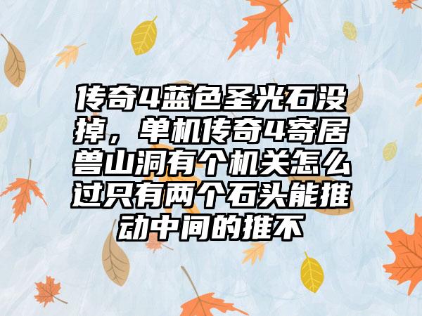 传奇4蓝色圣光石没掉，单机传奇4寄居兽山洞有个机关怎么过只有两个石头能推动中间的推不