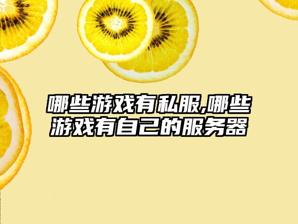哪些游戏有私服,哪些游戏有自己的服务器