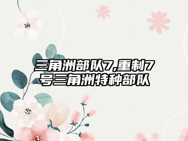 三角洲部队7,重制7号三角洲特种部队