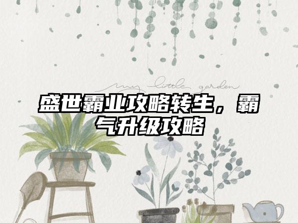 盛世霸业攻略转生，霸气升级攻略