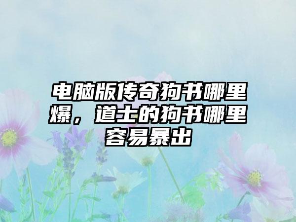 电脑版传奇狗书哪里爆，道士的狗书哪里容易暴出