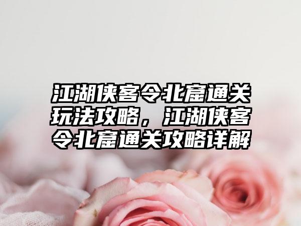 江湖侠客令北窟通关玩法攻略，江湖侠客令北窟通关攻略详解