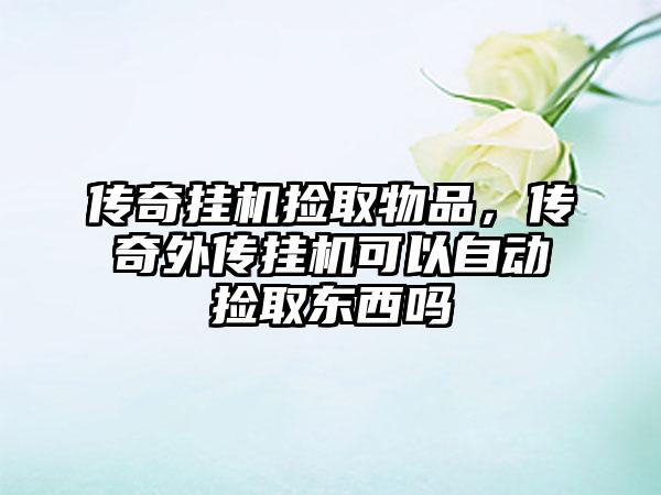 传奇挂机捡取物品，传奇外传挂机可以自动捡取东西吗
