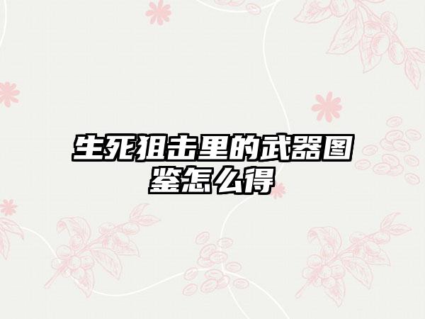 生死狙击里的武器图鉴怎么得