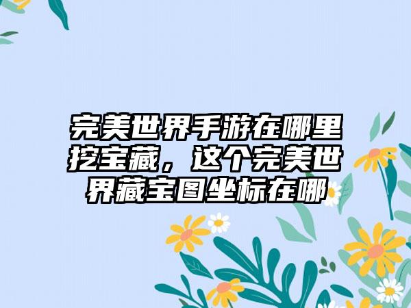 完美世界手游在哪里挖宝藏，这个完美世界藏宝图坐标在哪