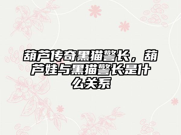 葫芦传奇黑猫警长，葫芦娃与黑猫警长是什么关系