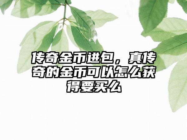 传奇金币进包，真传奇的金币可以怎么获得要买么