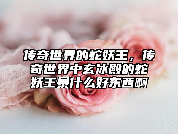 传奇世界的蛇妖王，传奇世界中玄冰殿的蛇妖王暴什么好东西啊