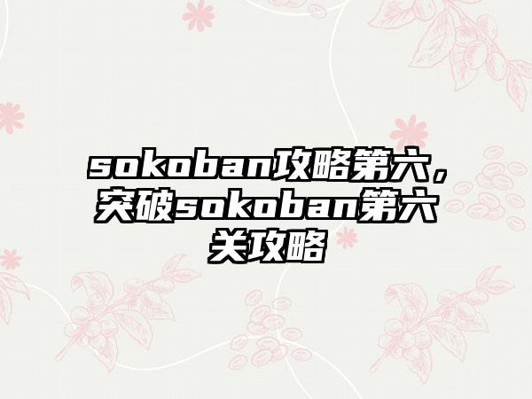 sokoban攻略第六，突破sokoban第六关攻略
