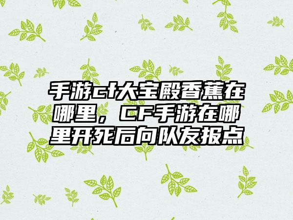 手游cf大宝殿香蕉在哪里，CF手游在哪里开死后向队友报点