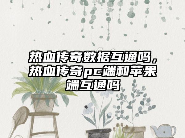 热血传奇数据互通吗，热血传奇pc端和苹果端互通吗