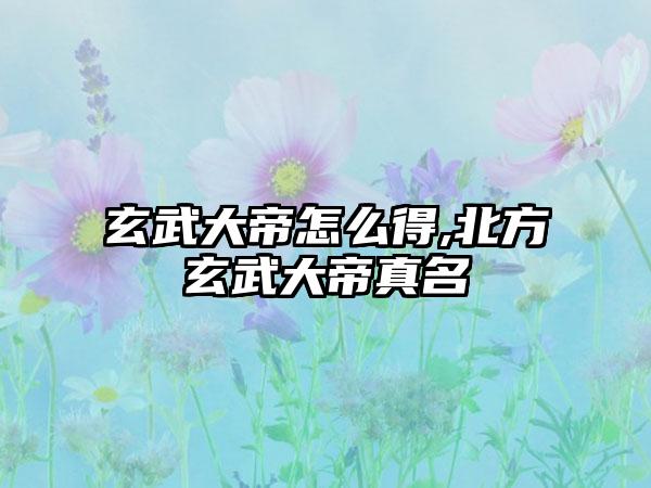 玄武大帝怎么得,北方玄武大帝真名
