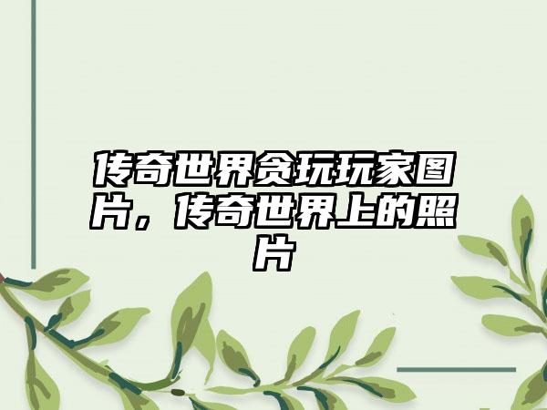 传奇世界贪玩玩家图片，传奇世界上的照片
