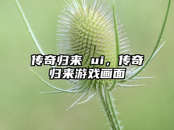 传奇归来 ui，传奇归来游戏画面