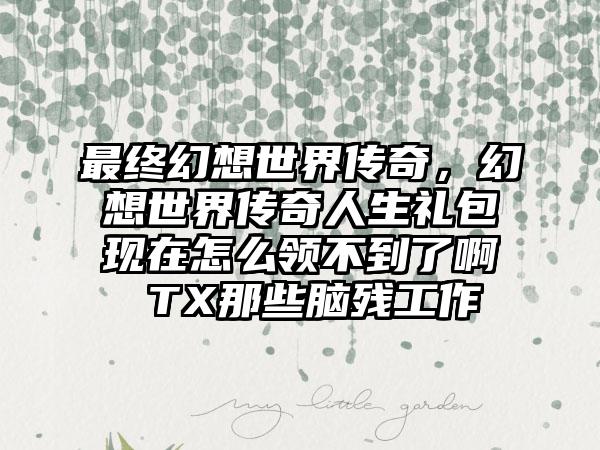 最终幻想世界传奇，幻想世界传奇人生礼包现在怎么领不到了啊 TX那些脑残工作