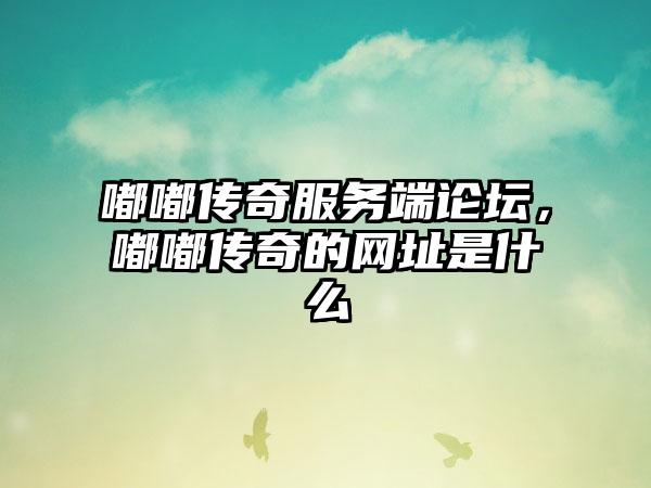 嘟嘟传奇服务端论坛，嘟嘟传奇的网址是什么