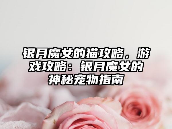 银月魔女的猫攻略，游戏攻略：银月魔女的神秘宠物指南