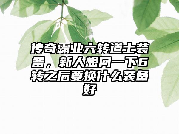 传奇霸业六转道士装备，新人想问一下6转之后要换什么装备好