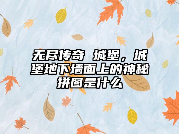 无尽传奇 城堡，城堡地下墙面上的神秘拼图是什么