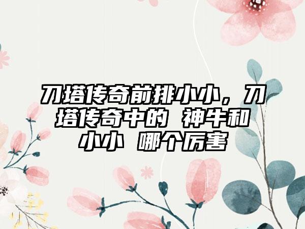 刀塔传奇前排小小，刀塔传奇中的 神牛和小小 哪个厉害