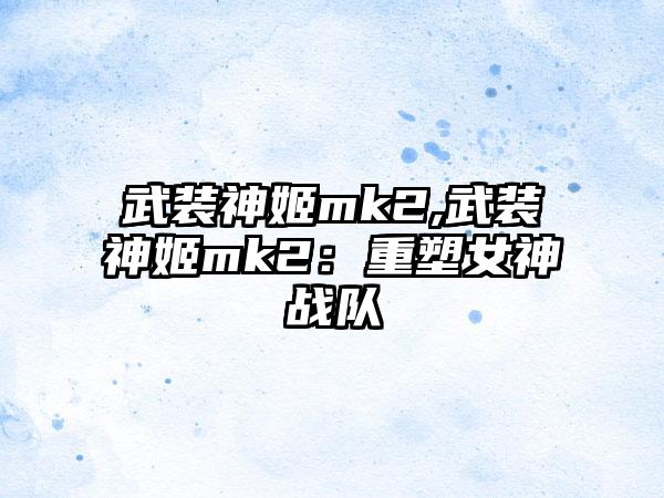 武装神姬mk2,武装神姬mk2：重塑女神战队