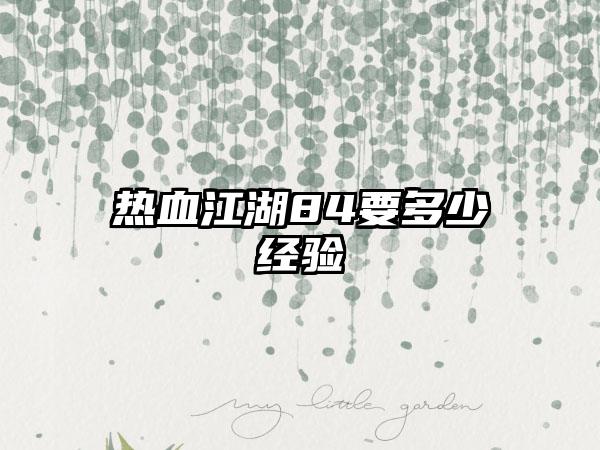 热血江湖84要多少经验