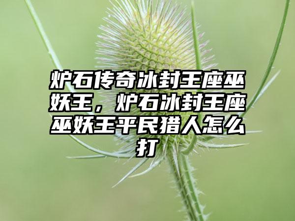 炉石传奇冰封王座巫妖王，炉石冰封王座巫妖王平民猎人怎么打