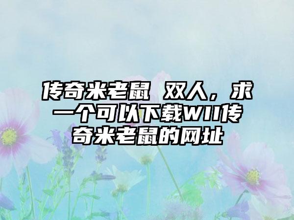 传奇米老鼠 双人，求一个可以下载WII传奇米老鼠的网址