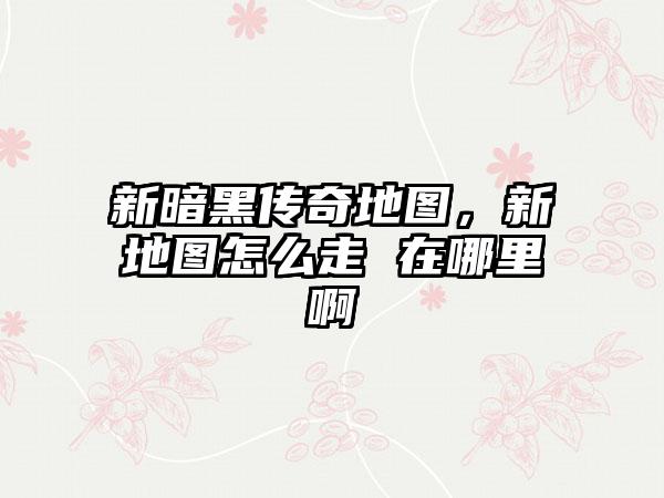 新暗黑传奇地图，新地图怎么走 在哪里啊