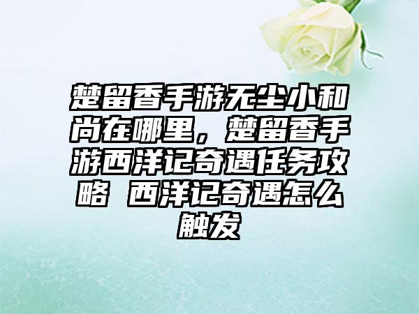 楚留香手游无尘小和尚在哪里，楚留香手游西洋记奇遇任务攻略 西洋记奇遇怎么触发