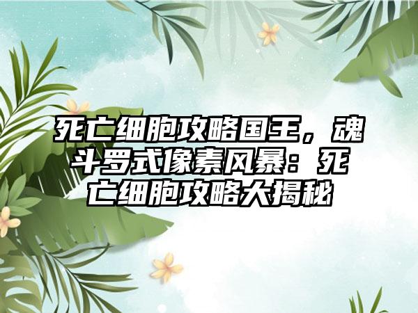 死亡细胞攻略国王，魂斗罗式像素风暴：死亡细胞攻略大揭秘