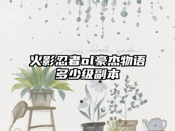 火影忍者ol豪杰物语多少级副本