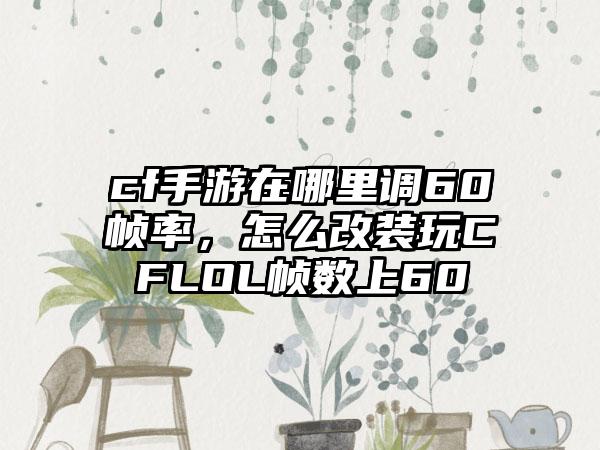 cf手游在哪里调60帧率，怎么改装玩CFLOL帧数上60