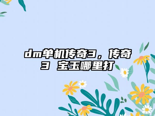 dm单机传奇3，传奇3 宝玉哪里打