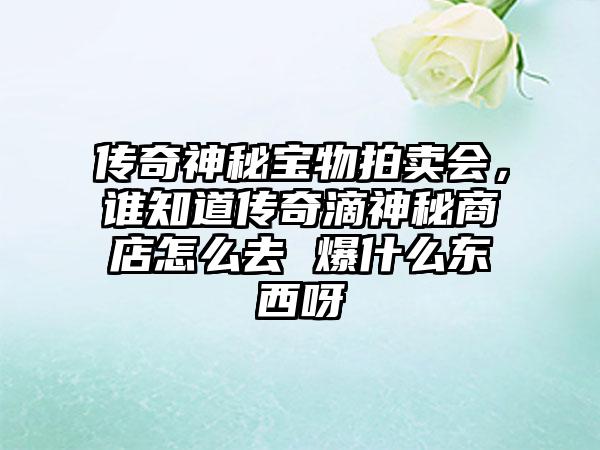 传奇神秘宝物拍卖会，谁知道传奇滴神秘商店怎么去 爆什么东西呀