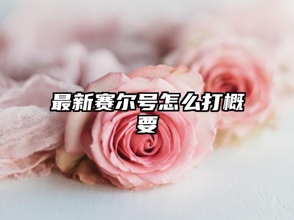 最新赛尔号怎么打概要
