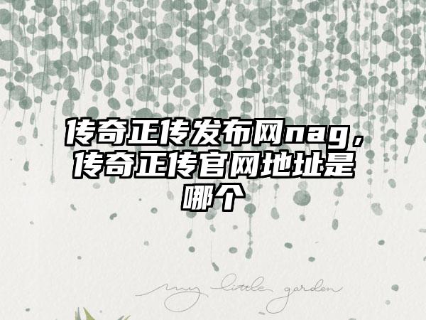 传奇正传发布网nag，传奇正传官网地址是哪个