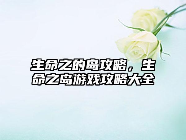 生命之的岛攻略，生命之岛游戏攻略大全