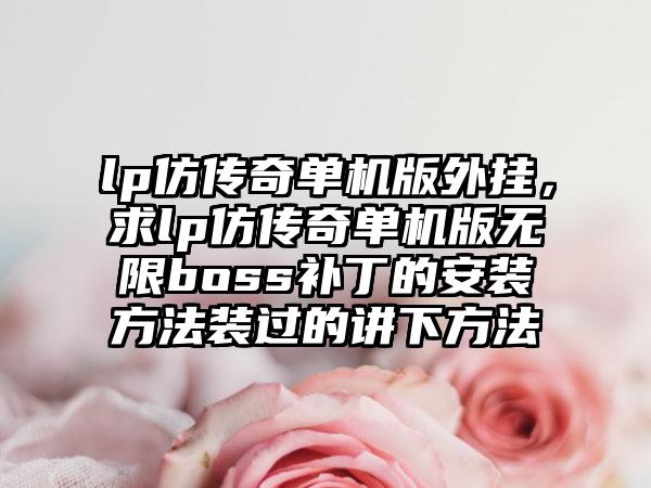 lp仿传奇单机版外挂，求lp仿传奇单机版无限boss补丁的安装方法装过的讲下方法