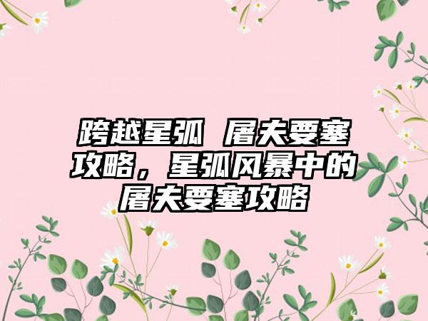 跨越星弧 屠夫要塞攻略，星弧风暴中的屠夫要塞攻略