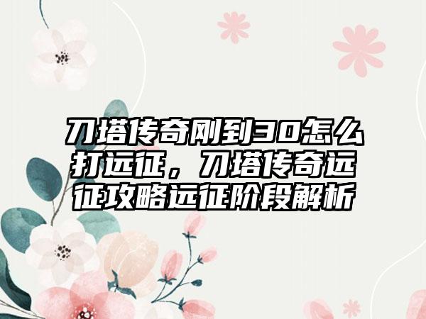 刀塔传奇刚到30怎么打远征，刀塔传奇远征攻略远征阶段解析