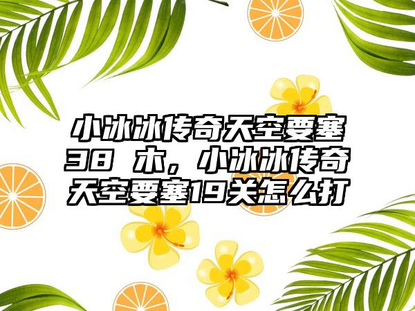 小冰冰传奇天空要塞38 木，小冰冰传奇天空要塞19关怎么打