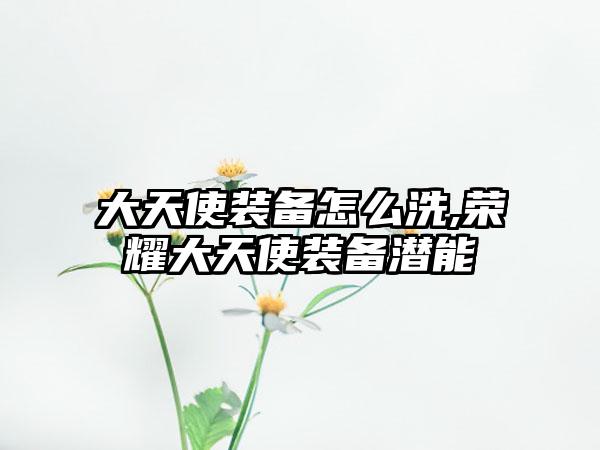 大天使装备怎么洗,荣耀大天使装备潜能