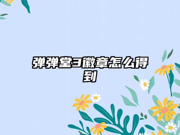 弹弹堂3徽章怎么得到