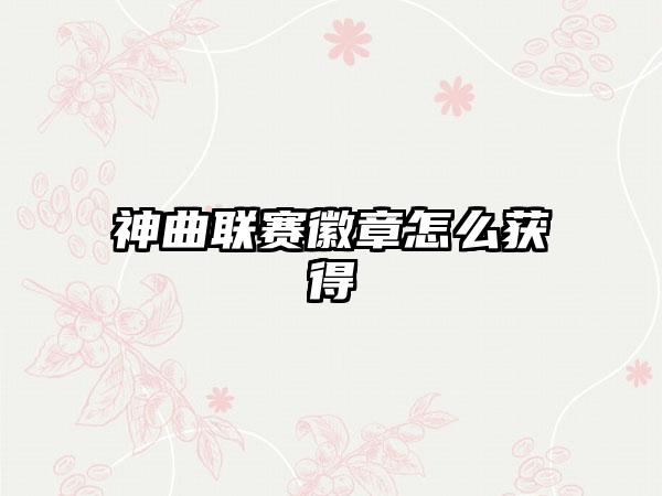 神曲联赛徽章怎么获得
