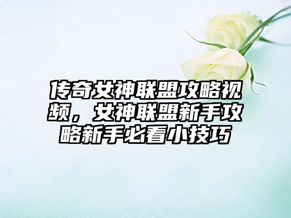 传奇女神联盟攻略视频，女神联盟新手攻略新手必看小技巧