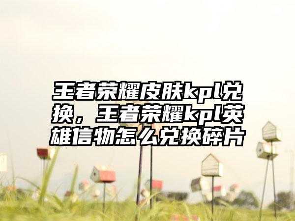 王者荣耀皮肤kpl兑换，王者荣耀kpl英雄信物怎么兑换碎片